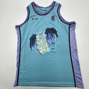Juice Wrld 999 Basketball Jersey Blue Purple Mens Shirt Size Large Lucid Dreams